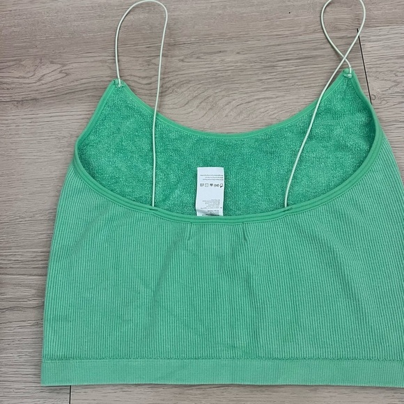 Green Ribbed Women's Cropped Top Size Large - Picture 4 of 6